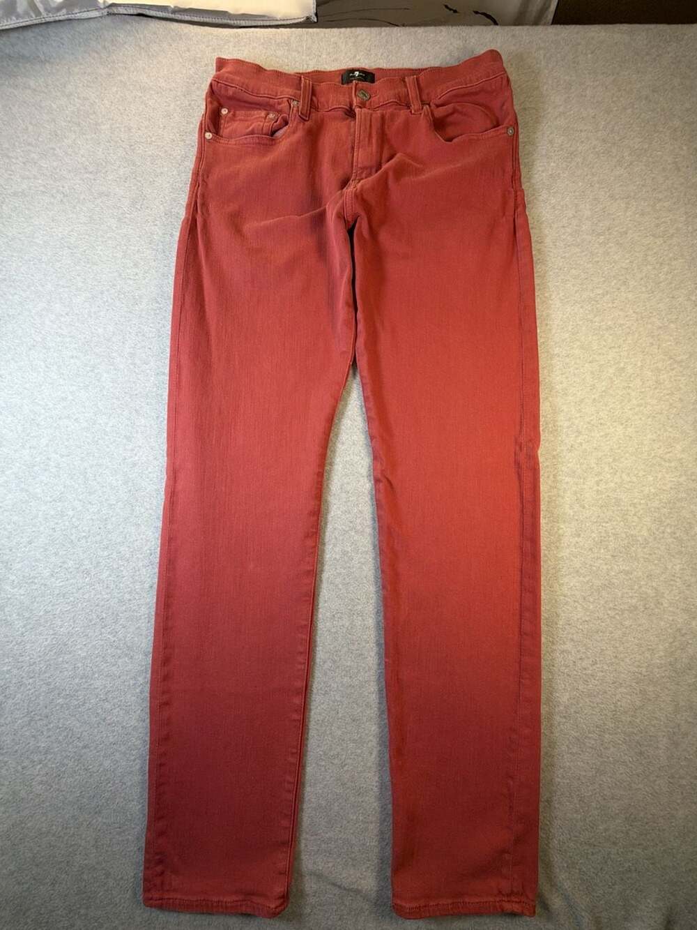 7 For All Mankind Los Angeles Red Slim Straight Pants Size 33